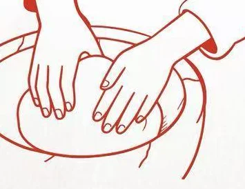 古法制面和面工序插画
